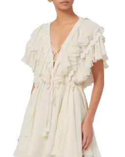 Shona Joy Stella Ruffle Dress Cream Size 10 for rent on The Volte - image 2