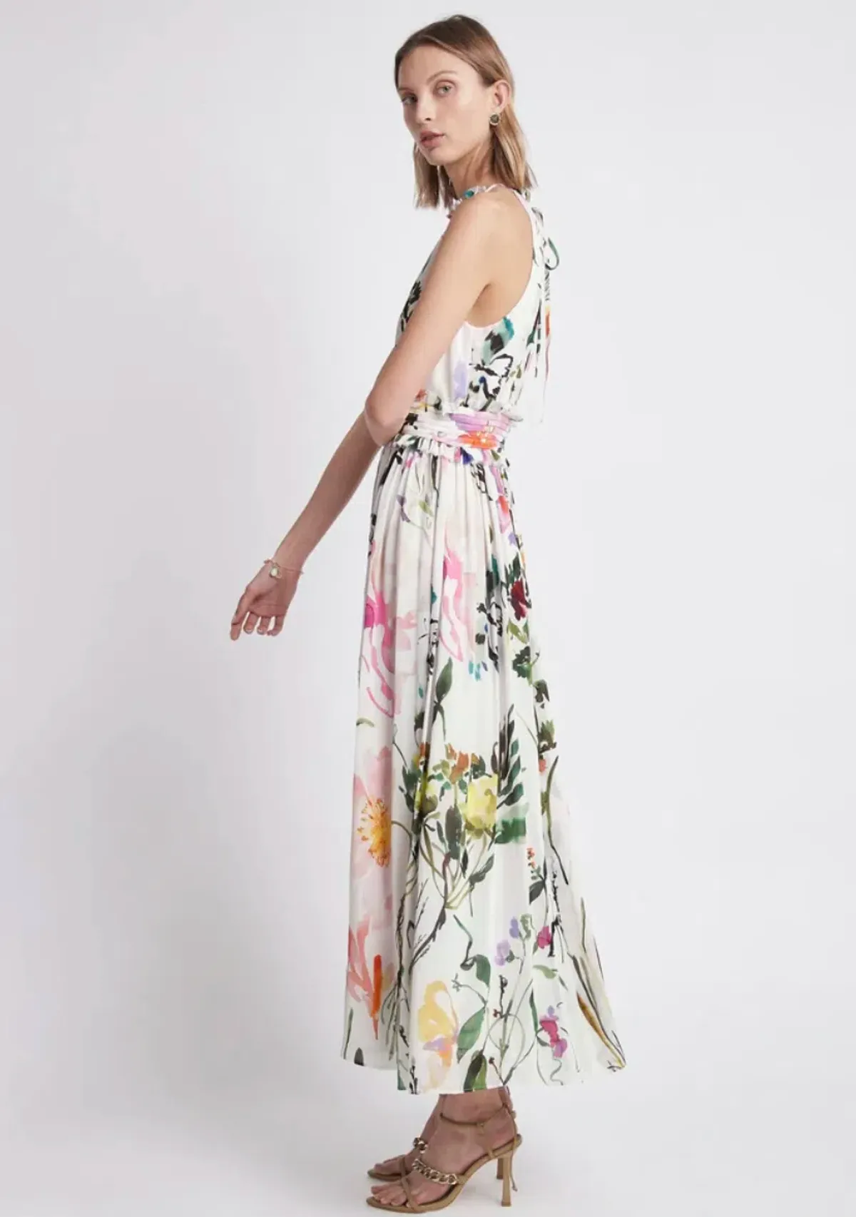 Aje Introspect High Neck Midi Dress Print Size 6  - Image 3