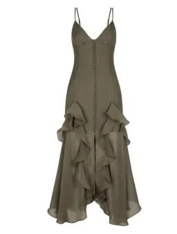 Shona Joy Charlotte Contour Cocktail Midi Dress Green Size 12  for rent on The Volte - image 2