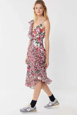 Keepsake the Label Waves Midi Dress Lilac Floral Print Size M/Au 8 for rent on The Volte - image 3
