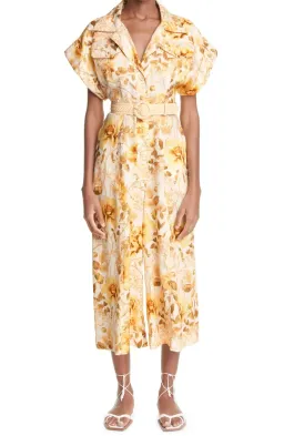 Zimmerman Rosa Roll Cuff Jumpsuit Floral Print Size 3 for rent on The Volte - image 1