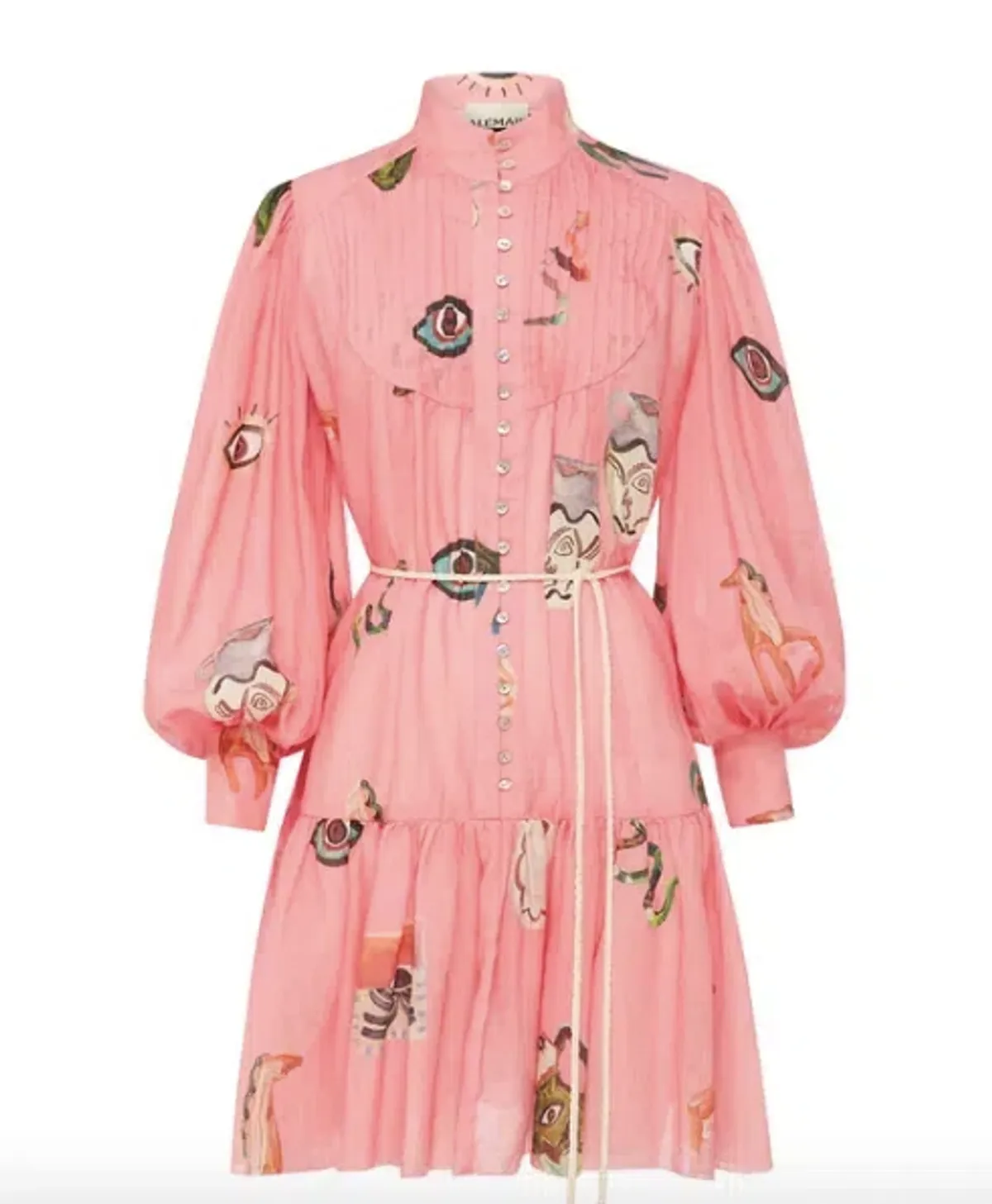 Alemais Cleo Smock Mini Dress Pink Size 12 - Image 4