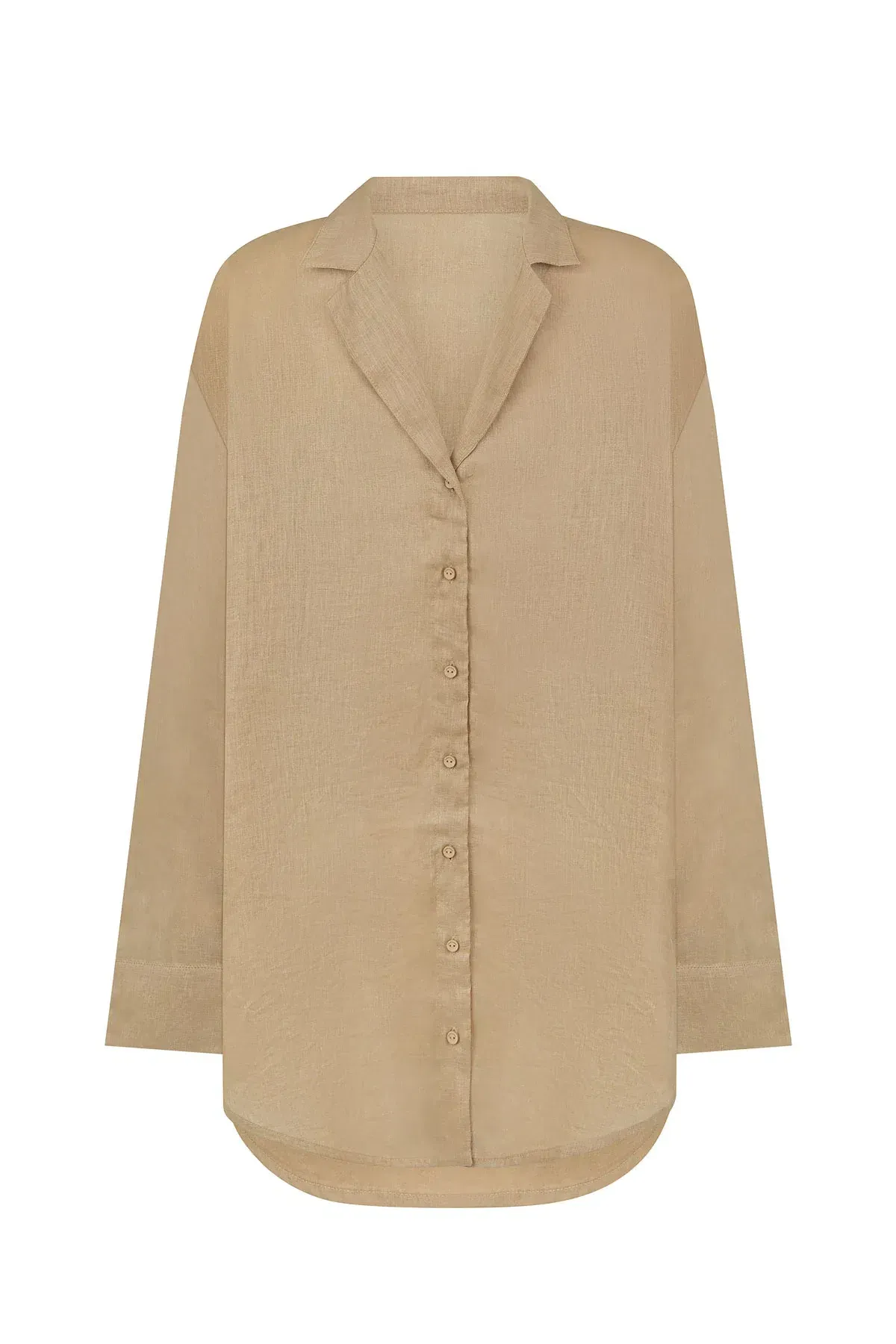 Zulu & Zephyr Linen Shirt Camel Brown Size 8 - Image 4