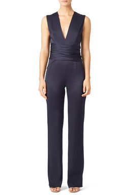 Galvan Satin Wrap Jumpsuit for rent on The Volte - image 1