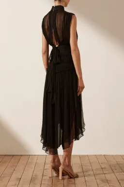Shona Joy Safira Sleeveless Open Back Midi Dress Black Size 8 for rent on The Volte - image 2