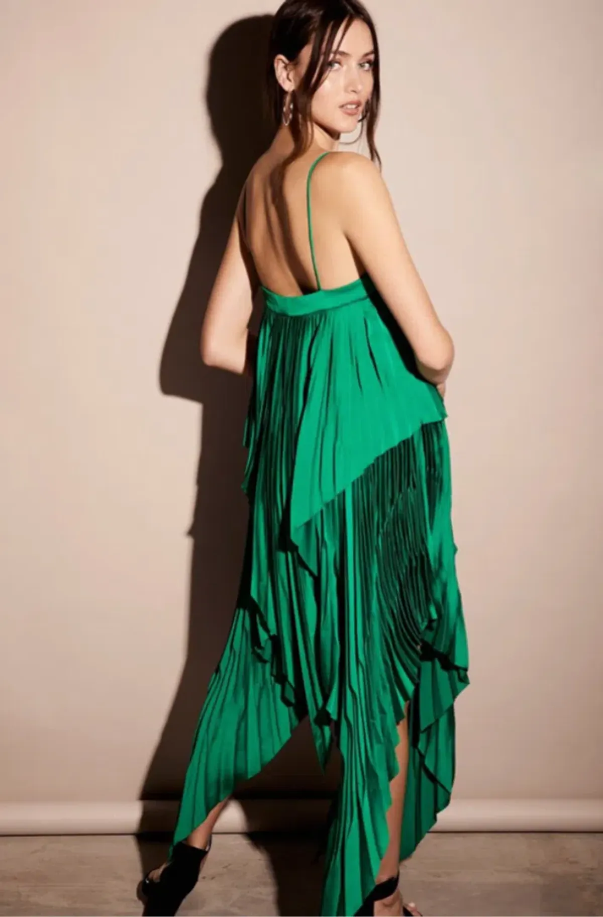 Acler Ceder Pleat Dress Green Size 8  - Image 2