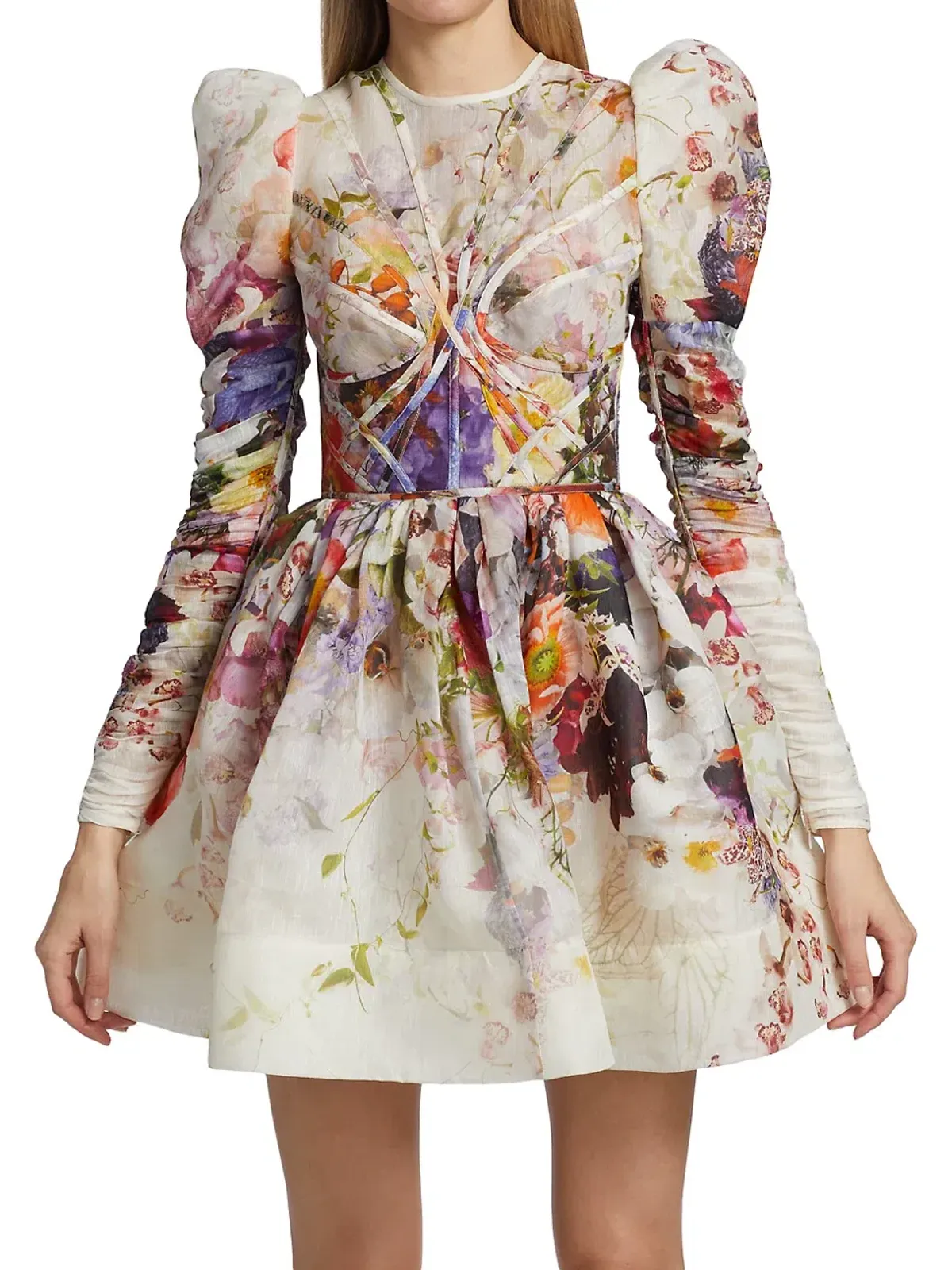 Zimmermann Prima Paneled Mini Dress In Multi Floral Size 12 - Image 2