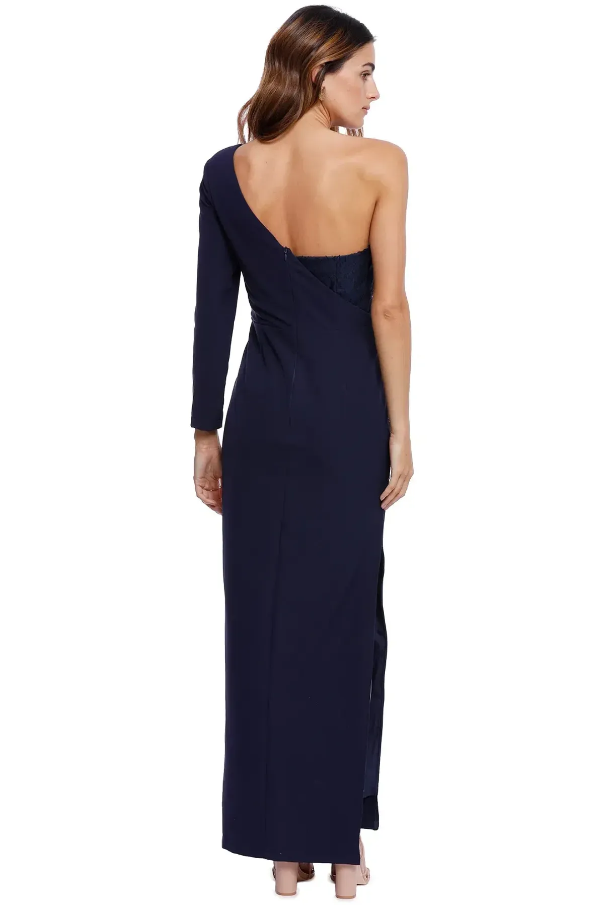 Elle Zeitoune High Split Asymmetrical Dress Navy Size 10 - Image 2