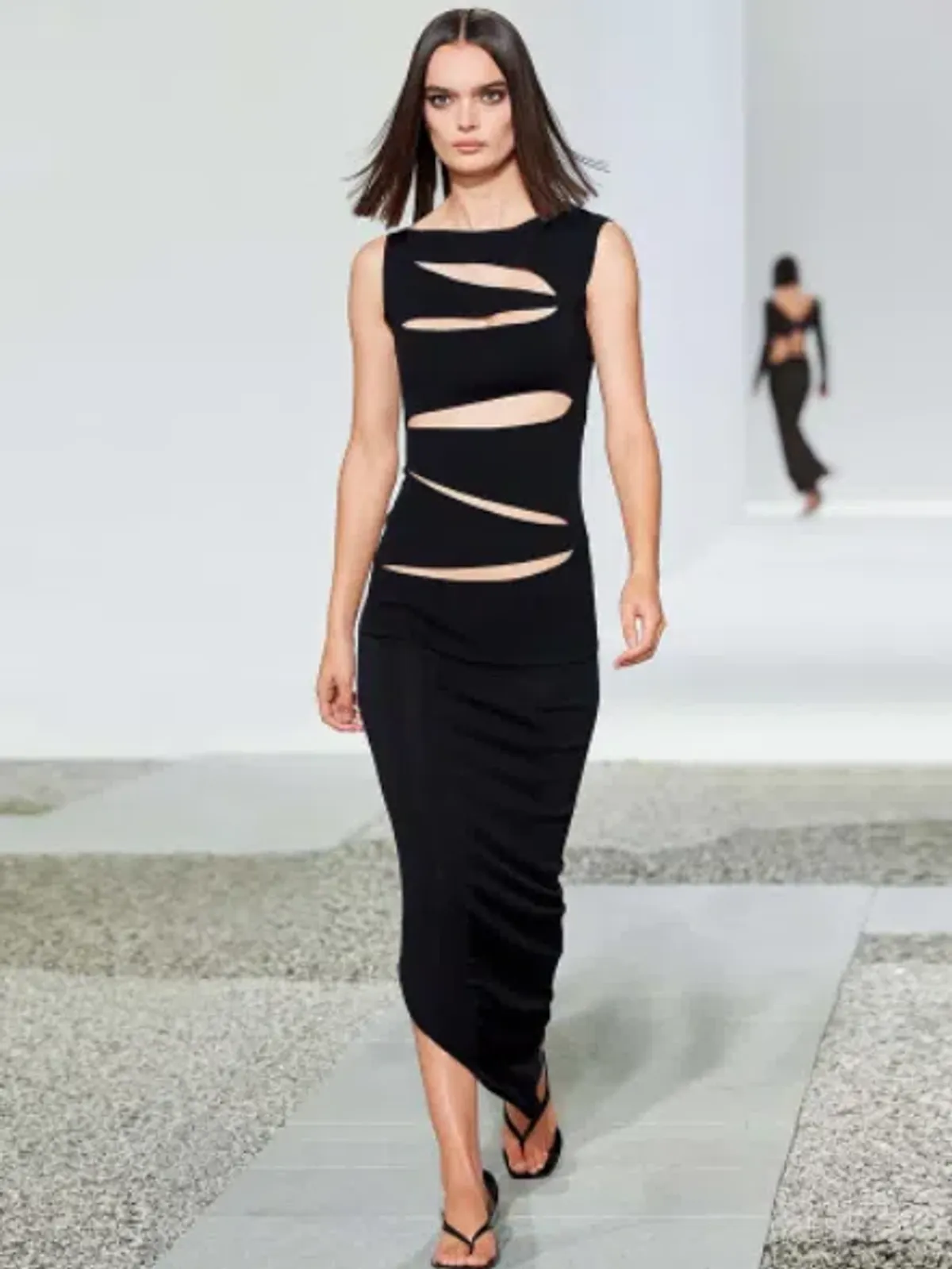 Christopher Esber Slashed Knit Dress Black Size 8 - Image 2