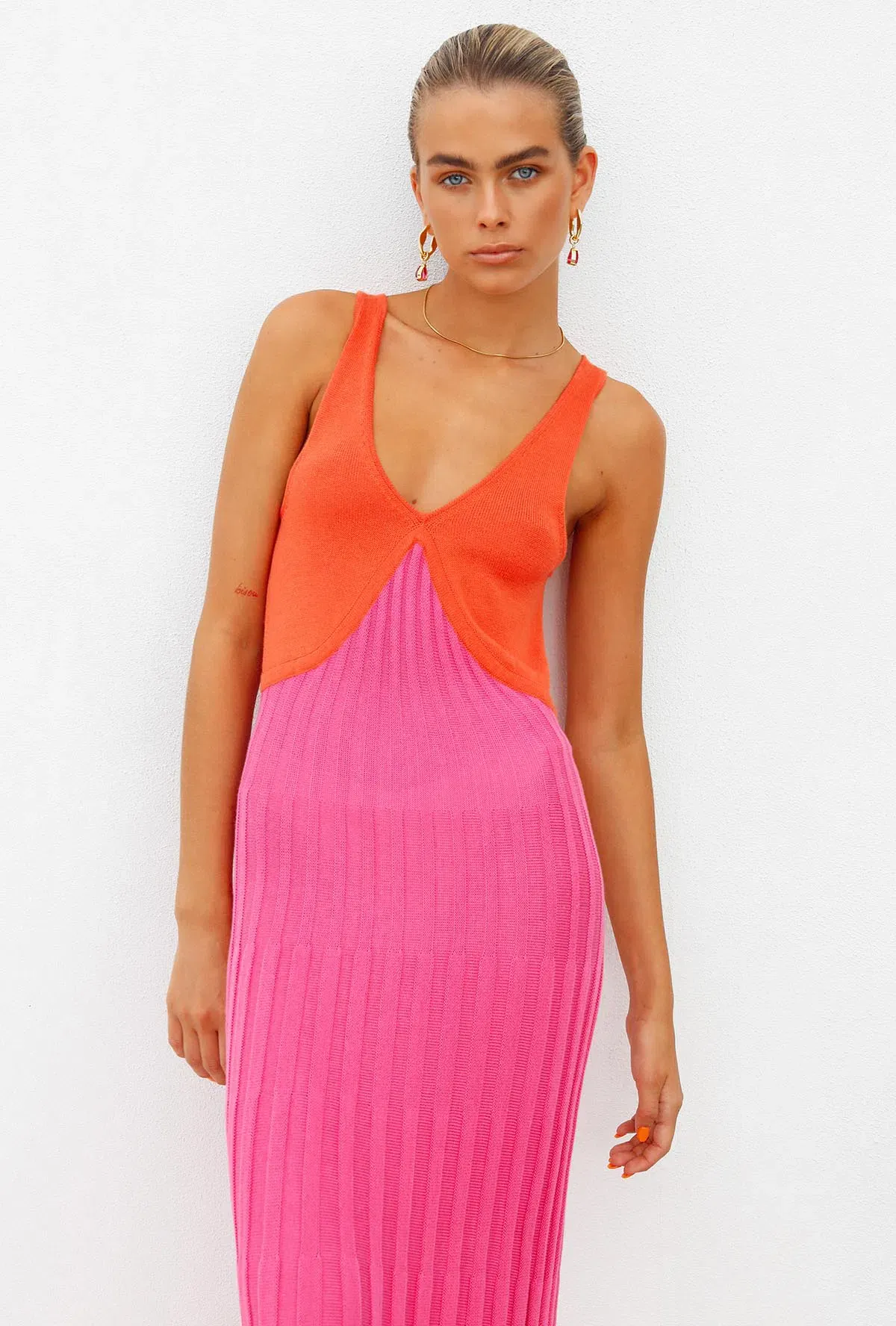 Andean Collective Tamika Dress Flamingo Flame Size S/M - Image 4