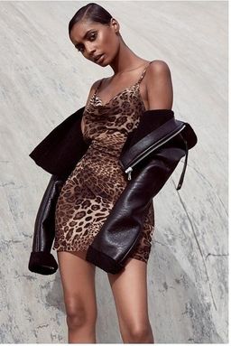 MISTRESS ROCKS ALL OUT LEOPARD PRINT BIAS CUT COWL NECK DRESS for rent on The Volte - image 14