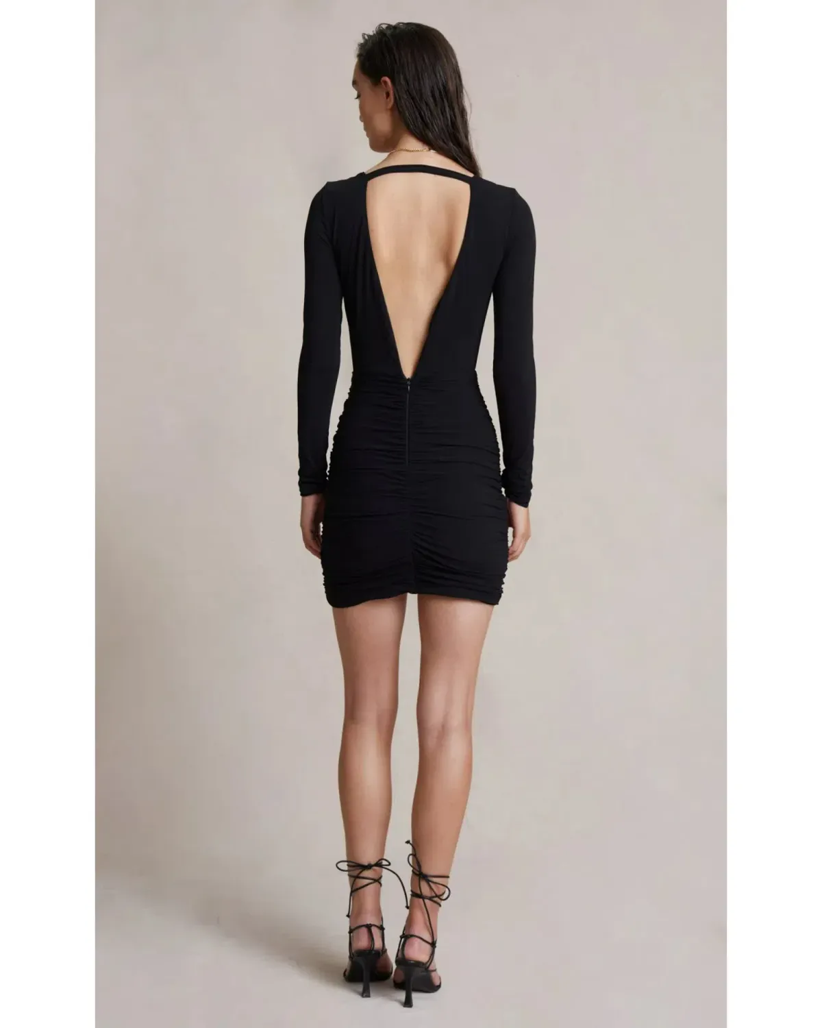 Bec & Bridge Dilkon L/S Mini Dress Black Size AU 8 - Image 4