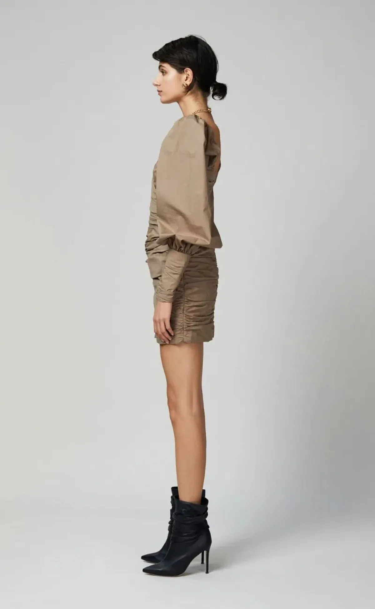 Bec & Bridge Winslowe L/S Mini Dress Mocha Size 8 - Image 2