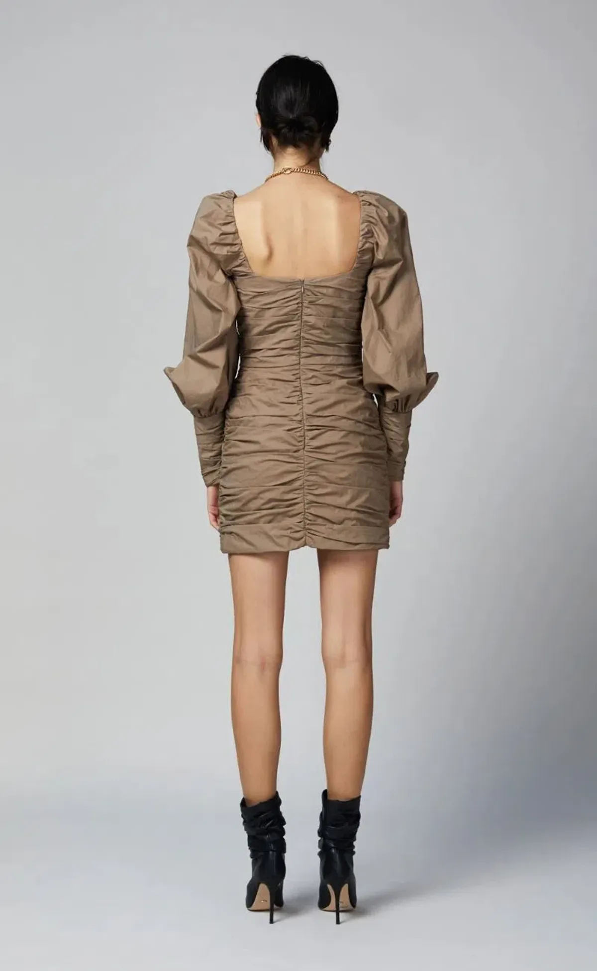 Bec & Bridge Winslowe L/S Mini Dress Mocha Size 8 - Image 4