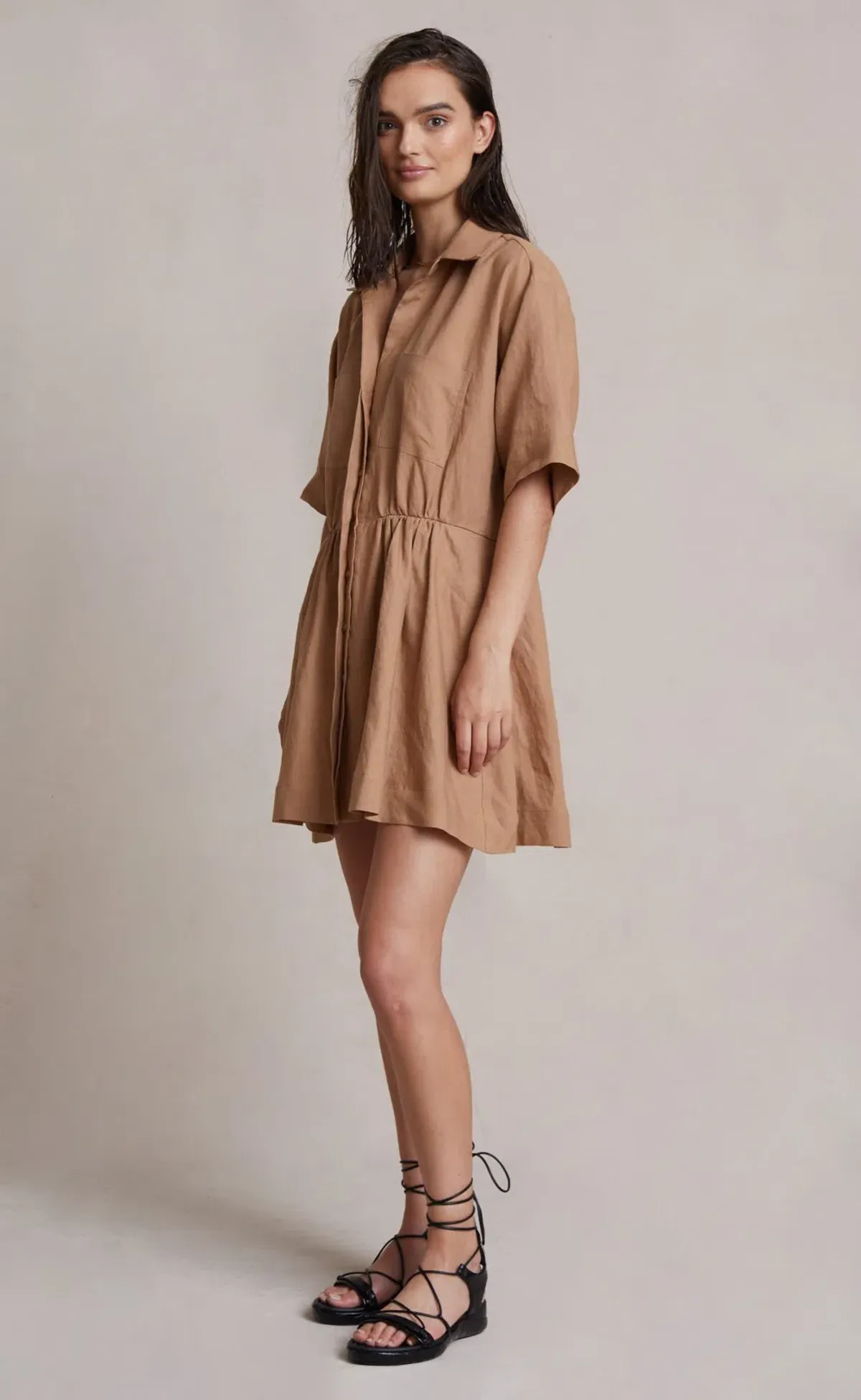 Bec & Bridge Alamos Mini Dress Camel Size 8 - Image 2