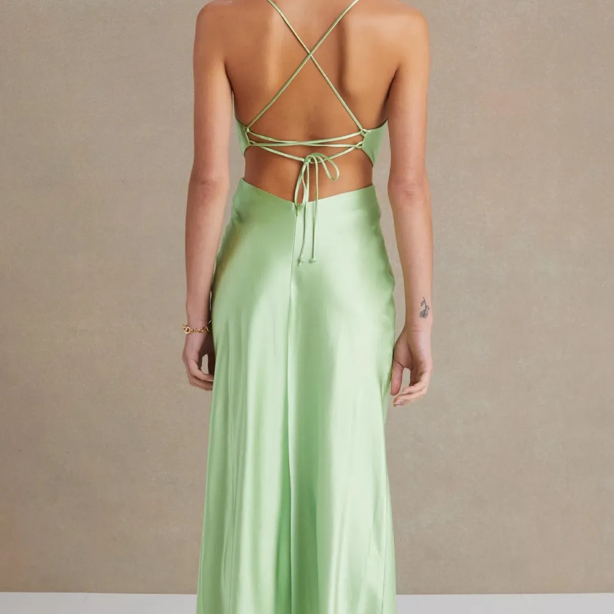 Bec & Bridge Raquel Midi Dress Green Apple Size 12 - Image 3