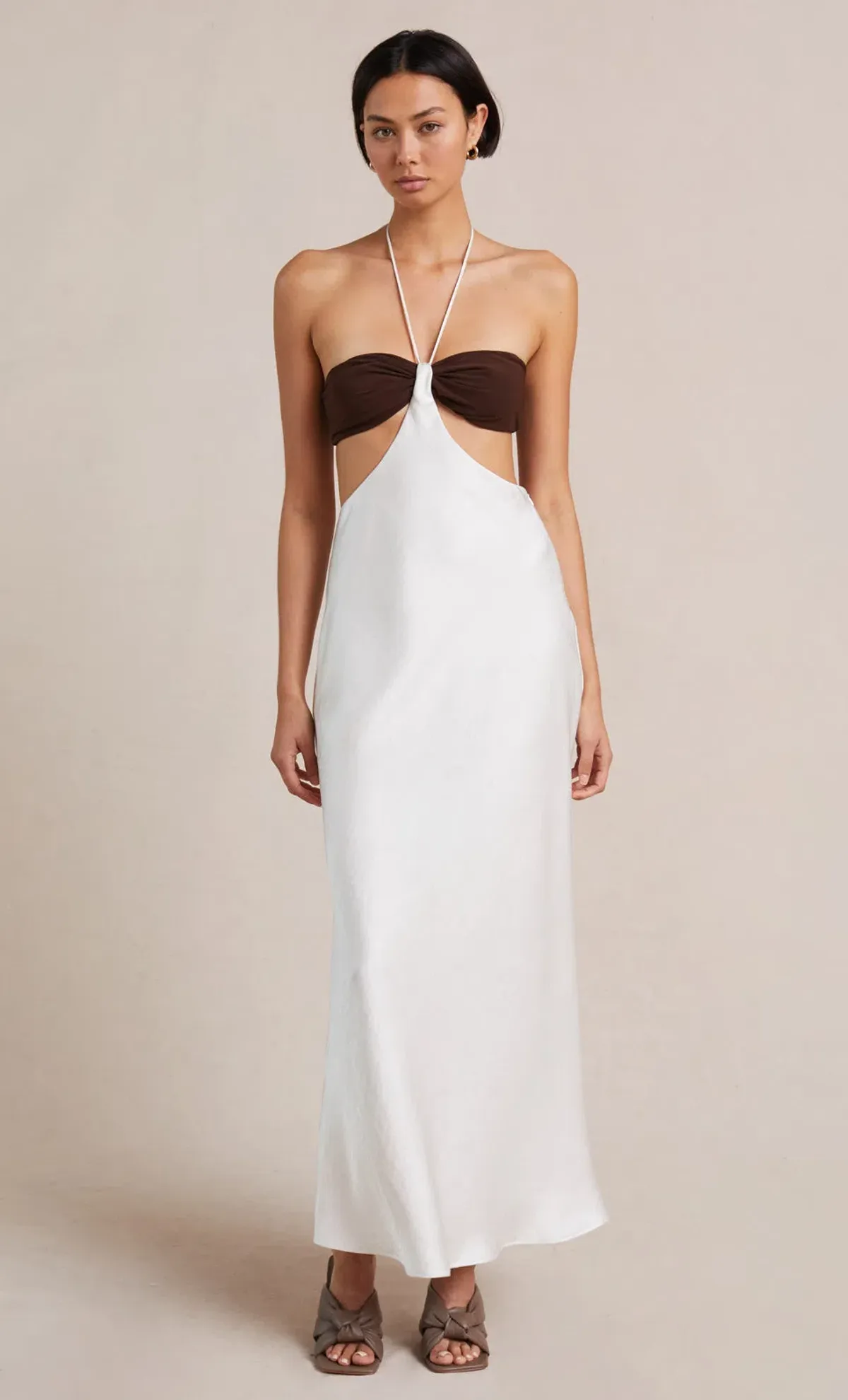 Bec & Bridge Nadia Cut Out Dress Ivory/Chocolate Size 10 - Image 1