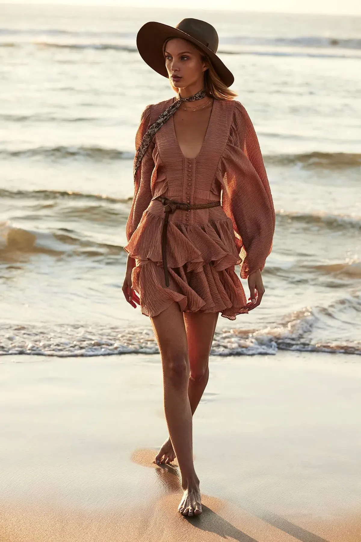 Shona Joy Charlotte Mini Dress in Desert Rose Size 8 - Image 4