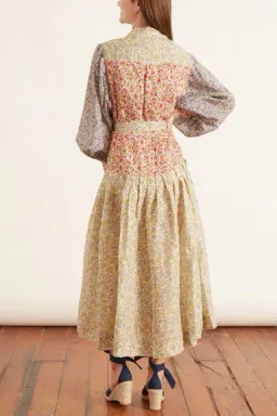 Alemais Lucia Patchwork Shirt Dress Print Size 10 for rent on The Volte - image 2