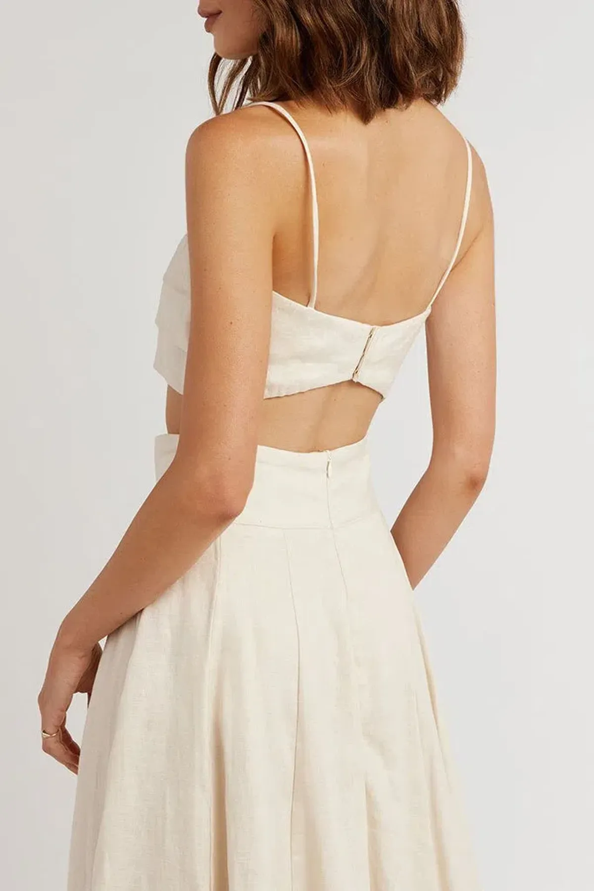 Dissh Aisle Pearl Linen Long Skirt Cream Size 12 - Image 2