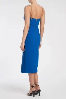 Rebecca Vallance Iman Cut Out Midi Dress Blue Size 6 for rent on The Volte - image 2