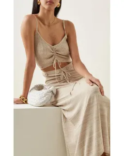 Christopher Esber Ruched Disconnect Cami Dress Beige Size 4 for rent on The Volte - image 5