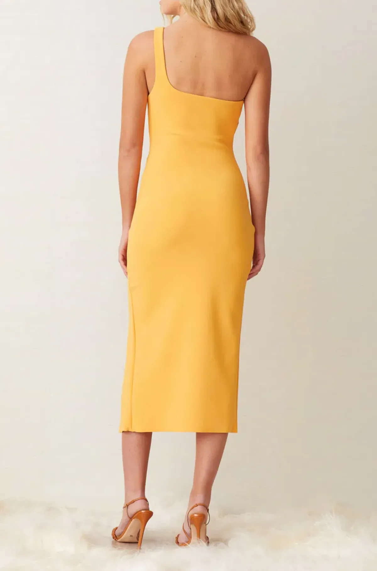 Bec & Bridge Ariel Midi Dress in Mango Orange Size 12 - Image 3