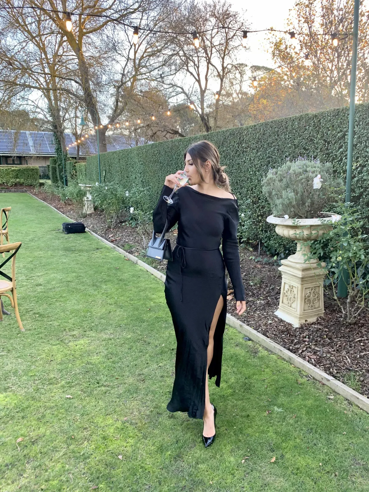 Bec & Bridge Moon Dance Long Sleeve Maxi Dress Black Size 10  - Image 3