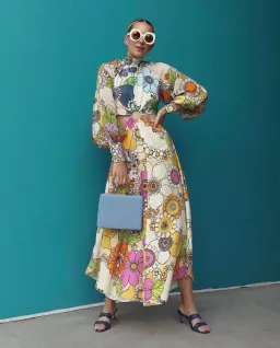 Alemais Farrah Cut Out Midi Dress Print Size 12  for rent on The Volte - image 1