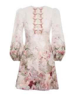 Zimmermann Dancer Hummingbird Mini Dress in Alabaster Garden Floral Size 1 / Au 10 for rent on The Volte - image 2