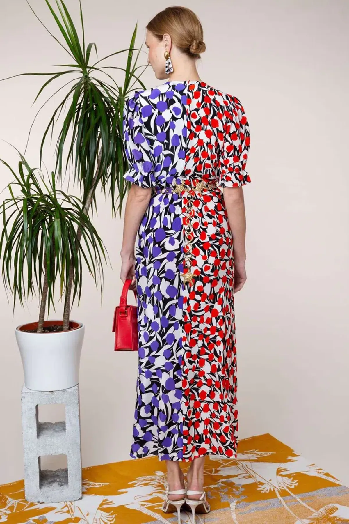Rixo London Ariel Tulip Bicolor Midi Dress Print Size 8 - Image 4