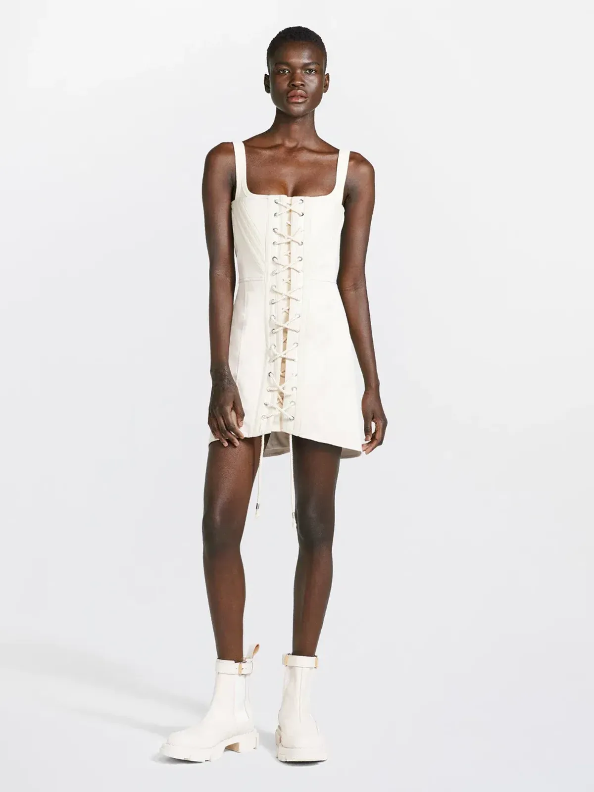 Dion Lee Laced Utility Corset Dress in Unbleached Size 6  - Image 1