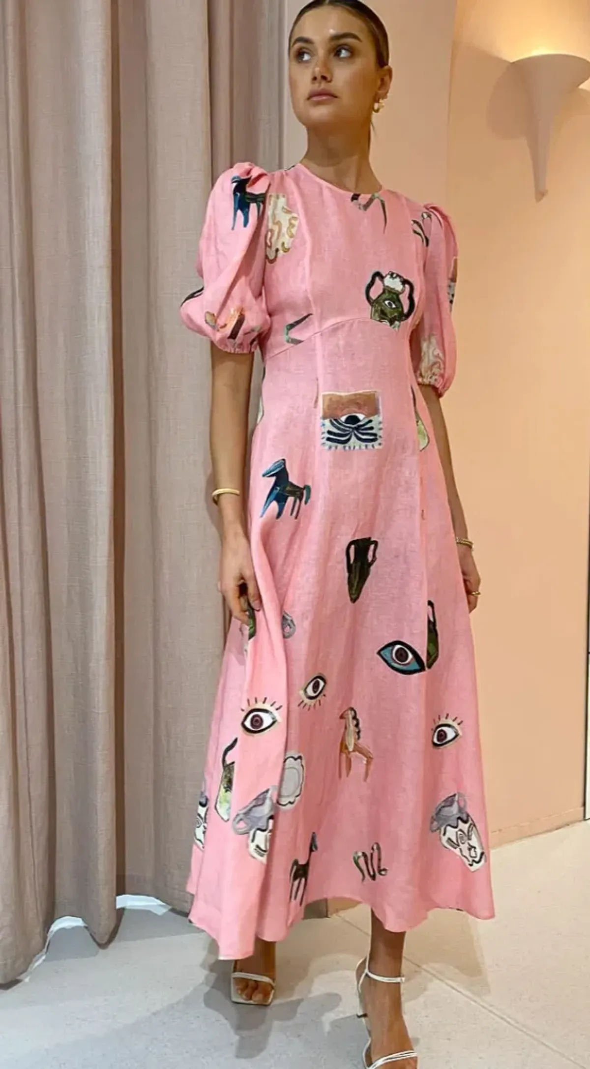 Alemais Cleo Midi Dress Pink Size 10 - Image 7