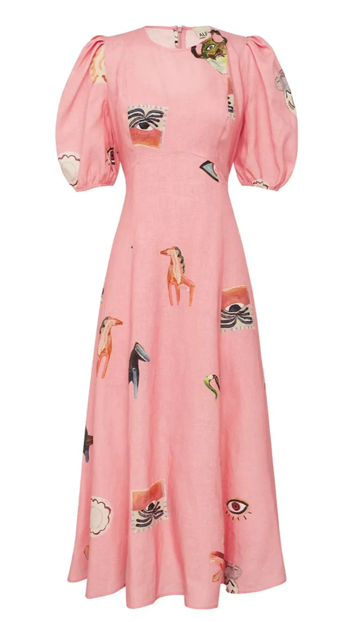 Alemais Cleo Midi Dress Pink Size 10 - Image 4