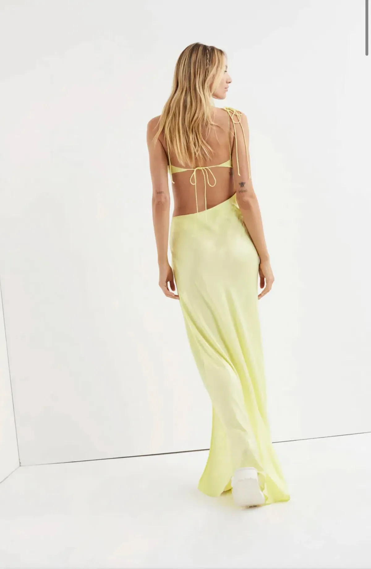 For Love and Lemons Kyra Cut Out Dress Yellow Size 8 - Image 4