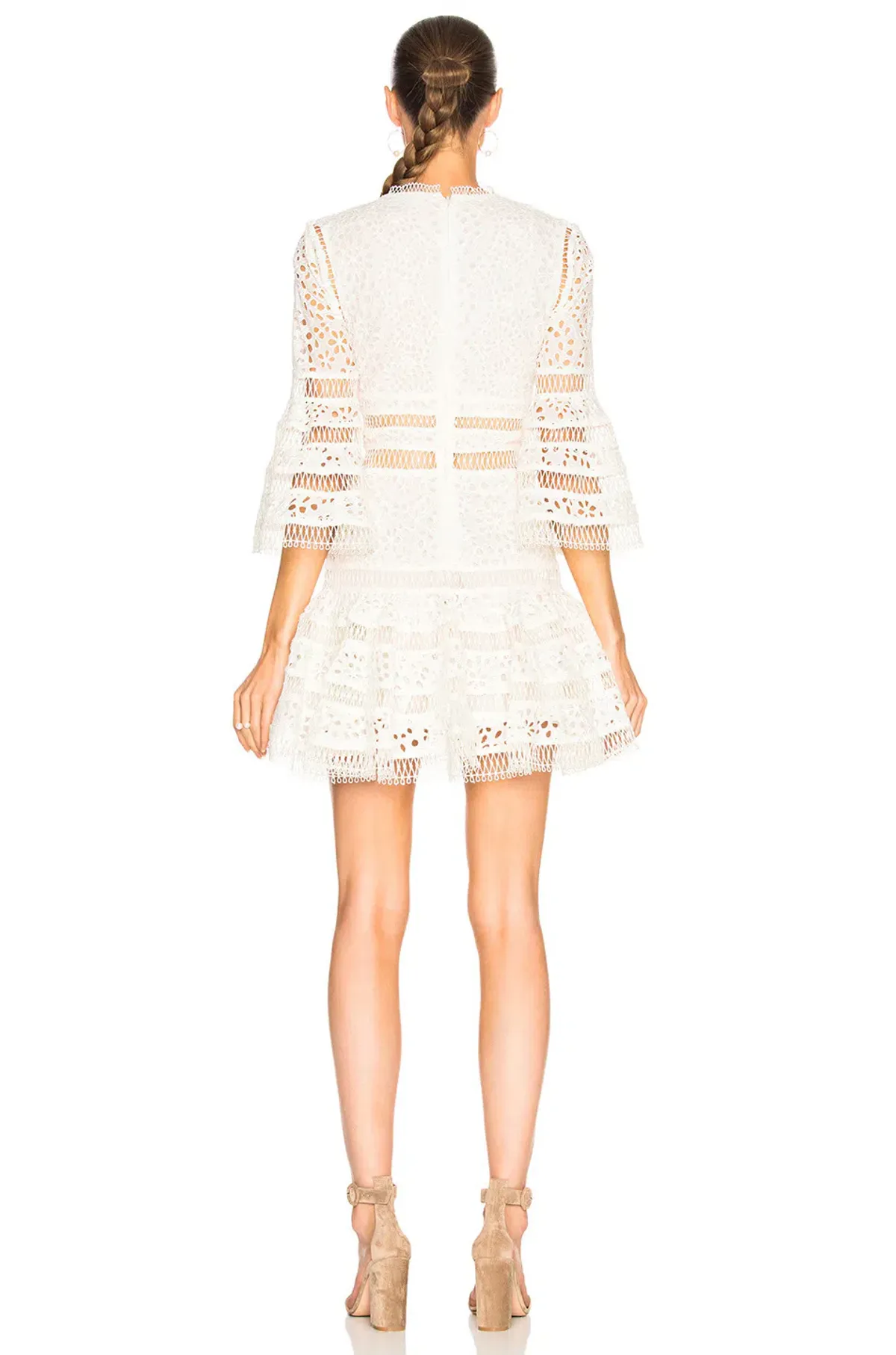 Zimmermann Lovelorn Flutter Mini Dress Ivory Size 8 - Image 2