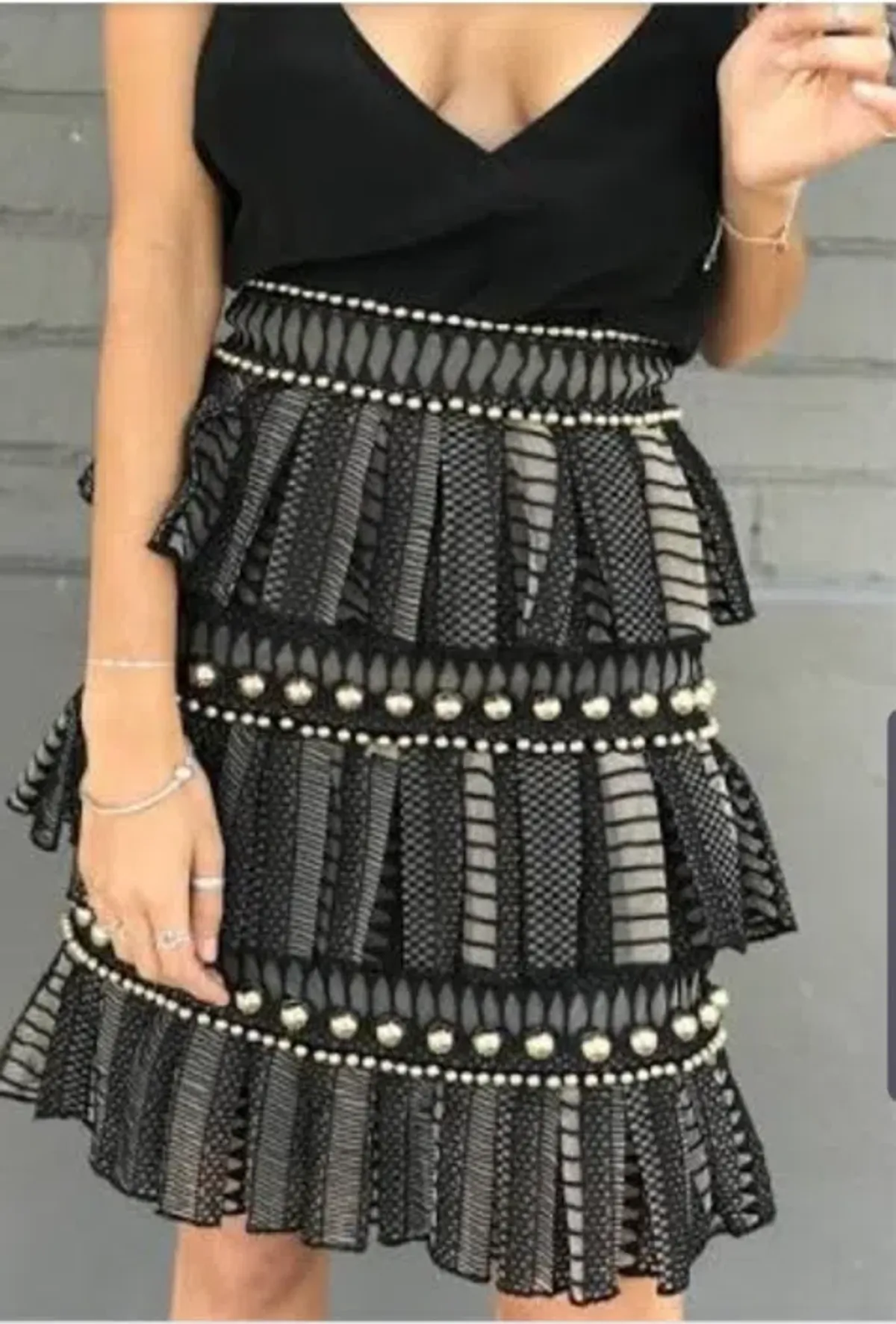 Thurley Crescent Skirt Black Size 10 - Image 2