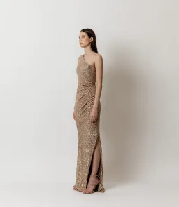 Meraki Freja Sequin Dress Gold Size 12 for rent on The Volte - image 2
