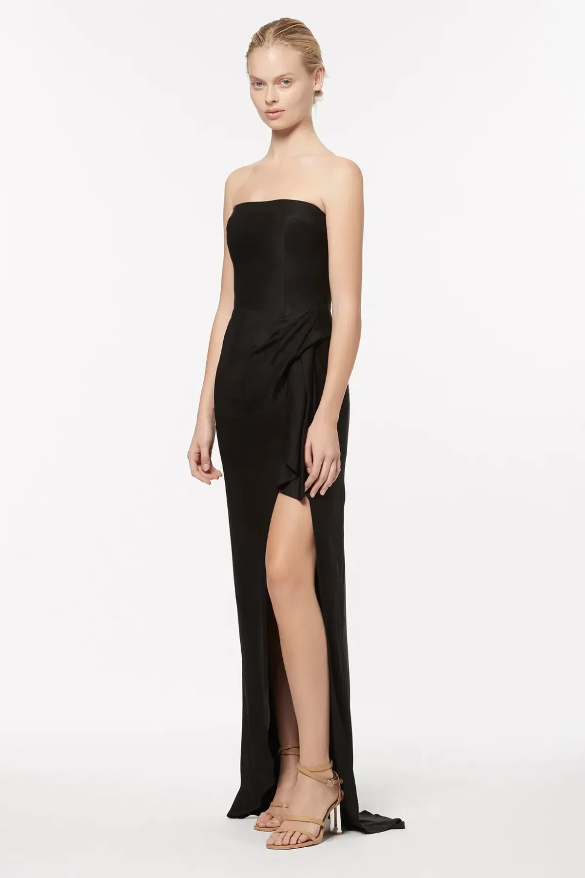 Manning Cartell Asymmetrical Games Strapless Gown Black Size 6 - Image 3