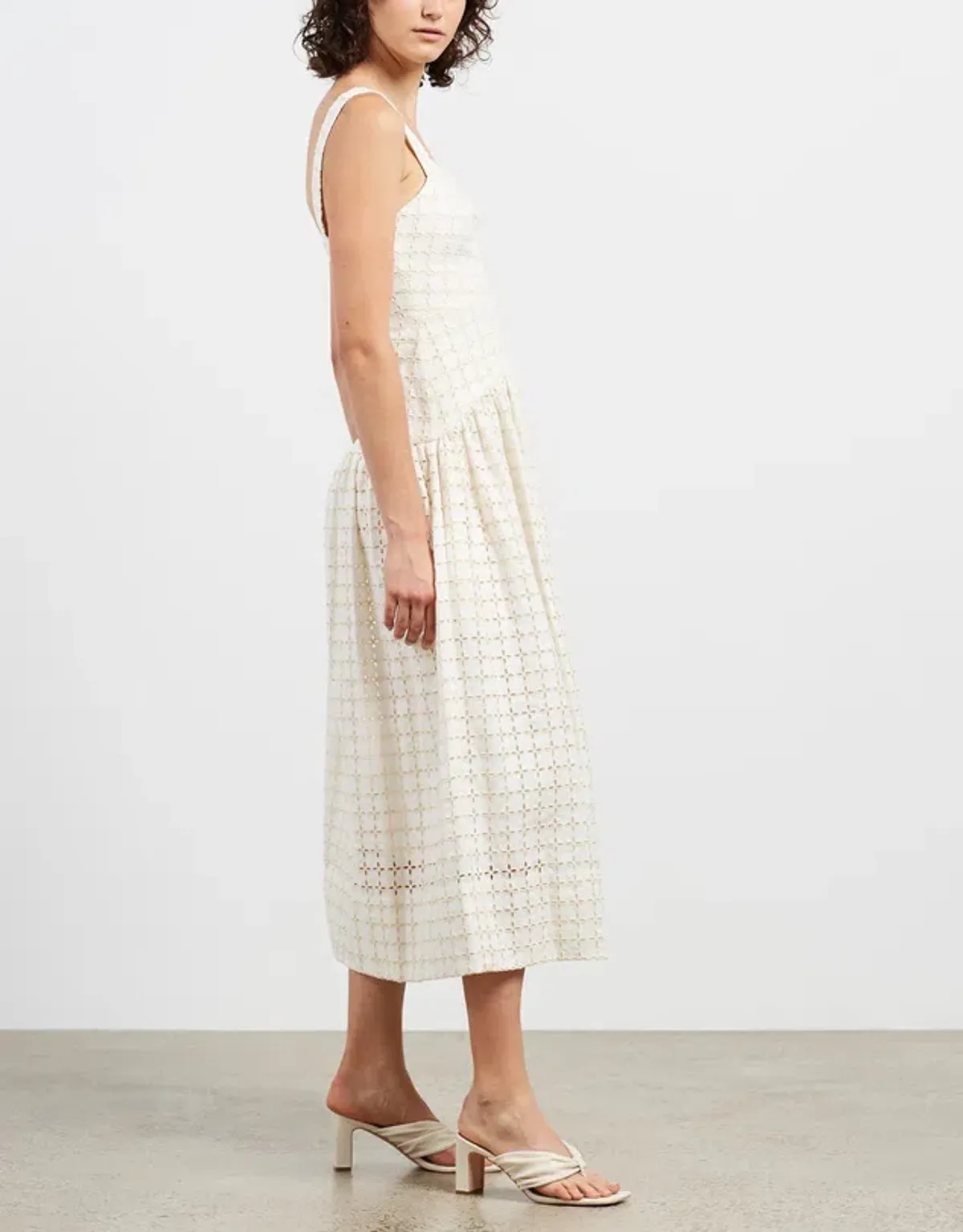 Shona Joy Penelope Midi Dress Cream Size 12 - Image 2