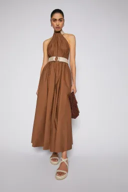 Scanlan Theodore Cotton Strapping Dress Coconut Brown Size 8 for rent on The Volte - image 1