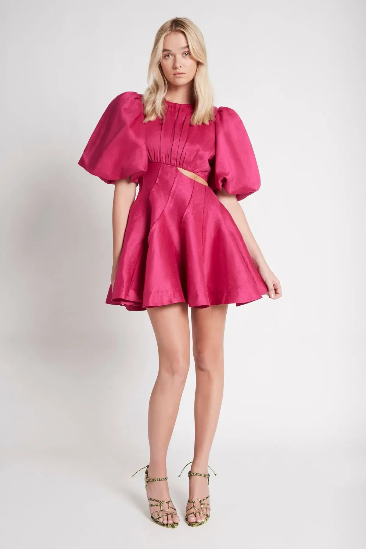 AJE Admiration Asymmetric Mini Dress Fuchsia Pink Size 6 - Image 1