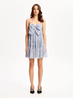 Alive McCall Mist Slow Drive Bow Mini Dress Blue Size 14 for rent on The Volte - image 1