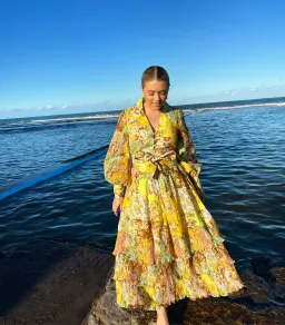 Alemais Matilde Tie Front Top & Pleat Skirt Set Multi Size 10 for rent on The Volte - image 3