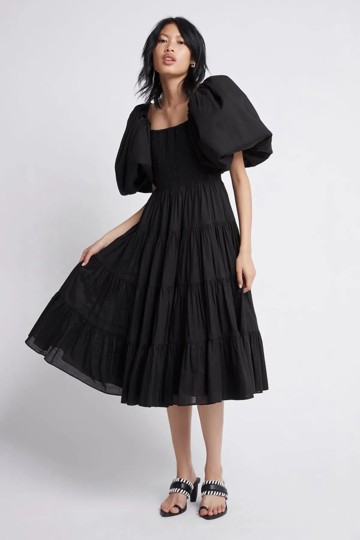 Aje Cherished Midi Dress Black Size 6 - Image 1