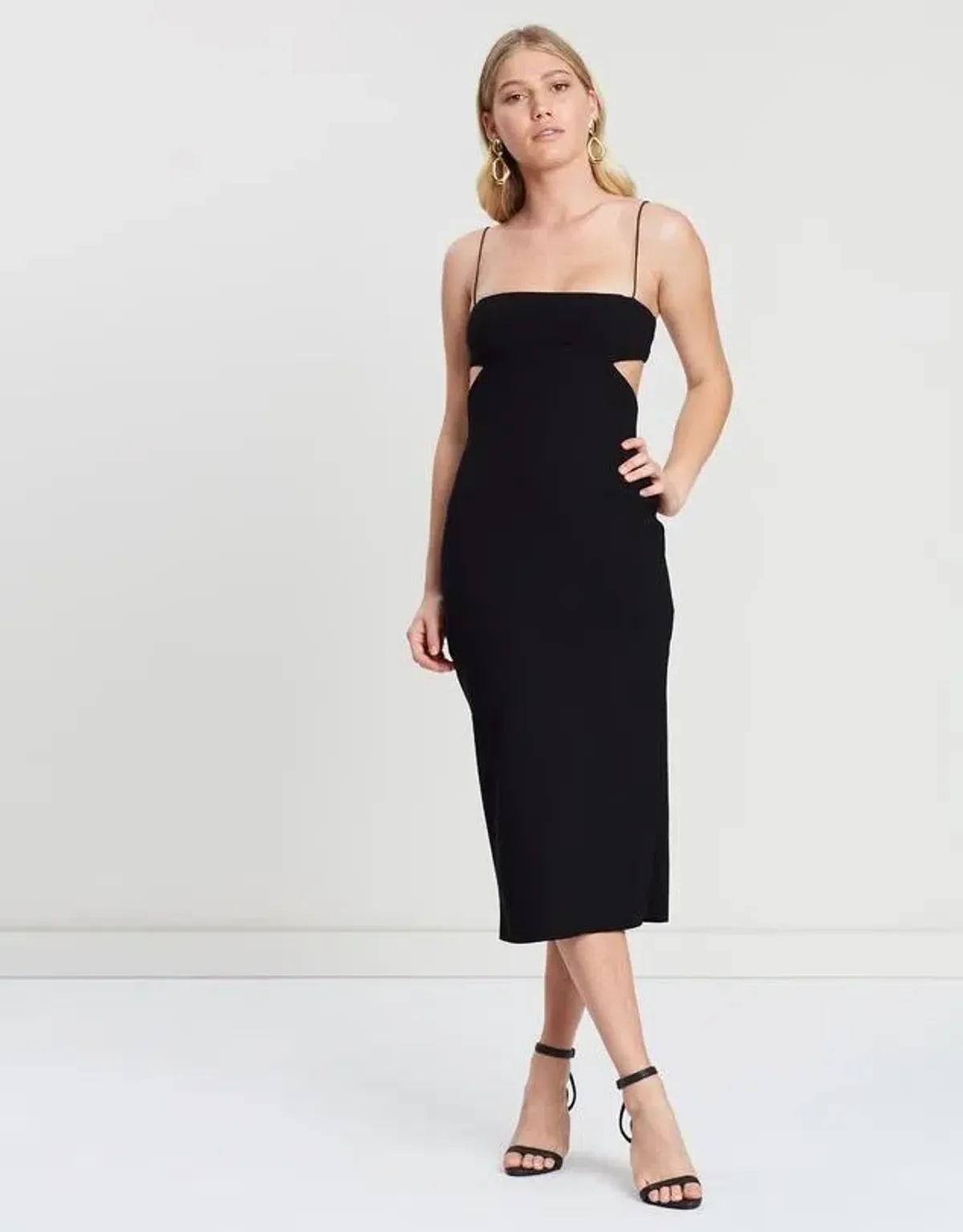 Bec & Bridge Elle Cut Out Midi Dress Black Size 10 - Image 1