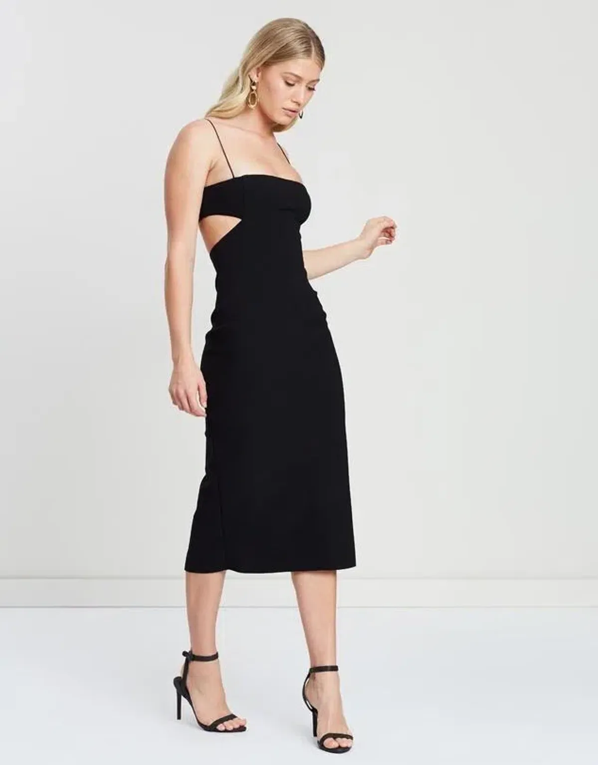 Bec & Bridge Elle Cut Out Midi Dress Black Size 10 - Image 2