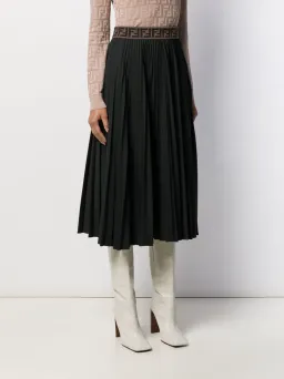 Fendi FF Pleated Skirt Black Size 8  for rent on The Volte - image 1