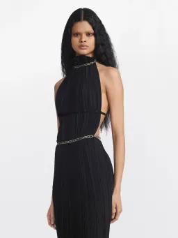 Dion Lee Chain Pleat Halter Dress Black Size 6 for rent on The Volte - image 2