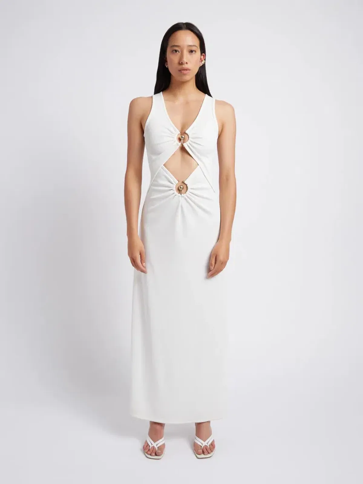 Christopher Esber Vertical Orbit Front Dress White Size 8 - Image 1